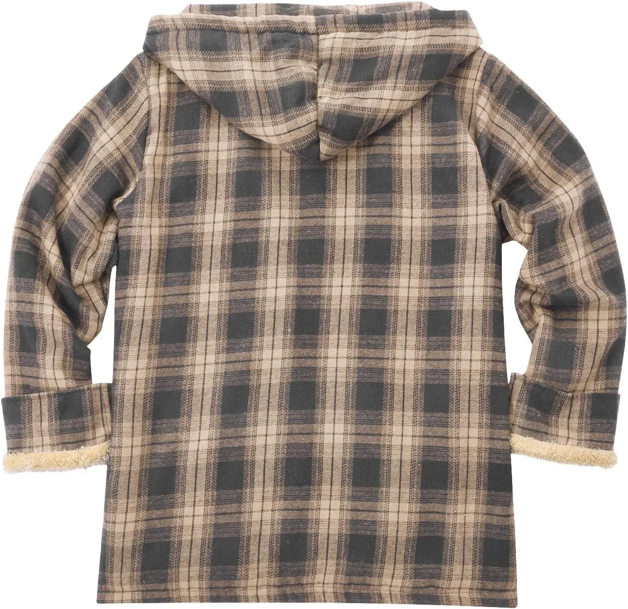 LCMTWX Men's Fleece Lined Flannel Shirt Jacket Sweatshirt Jacket Button Collar Warm Sweater Coat Shirt Plaid Cotton