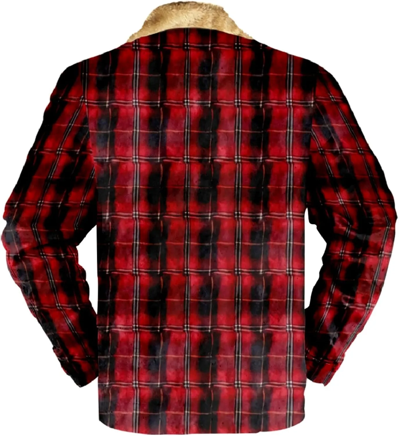 LCMTWX Mens Plaid Flannel Jacket Plaid Print Hooded Zipper Pocket Long Sleeve Shirt Patchwork Jacket Loose Thickened Casual