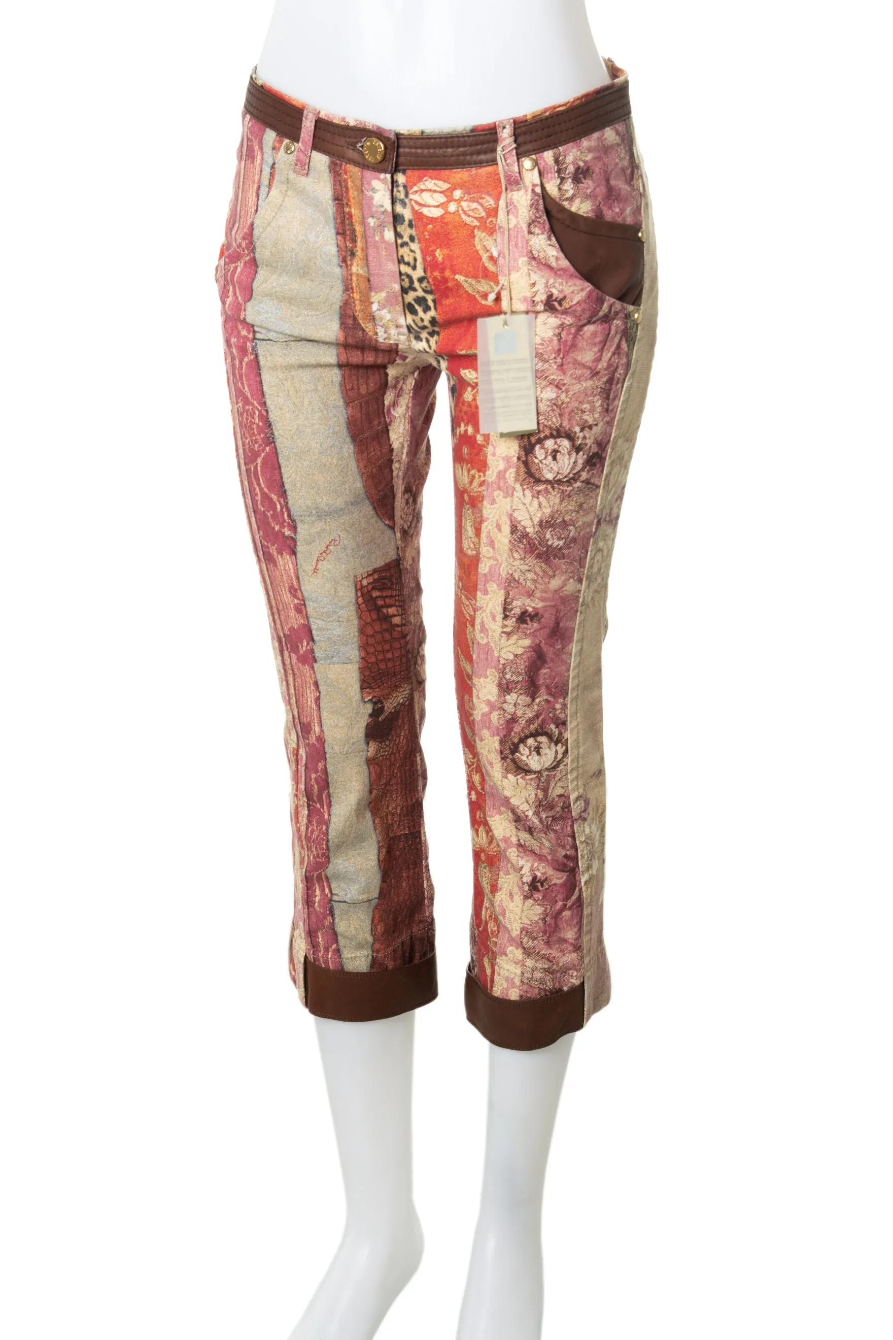 Leather Patchwork Pants