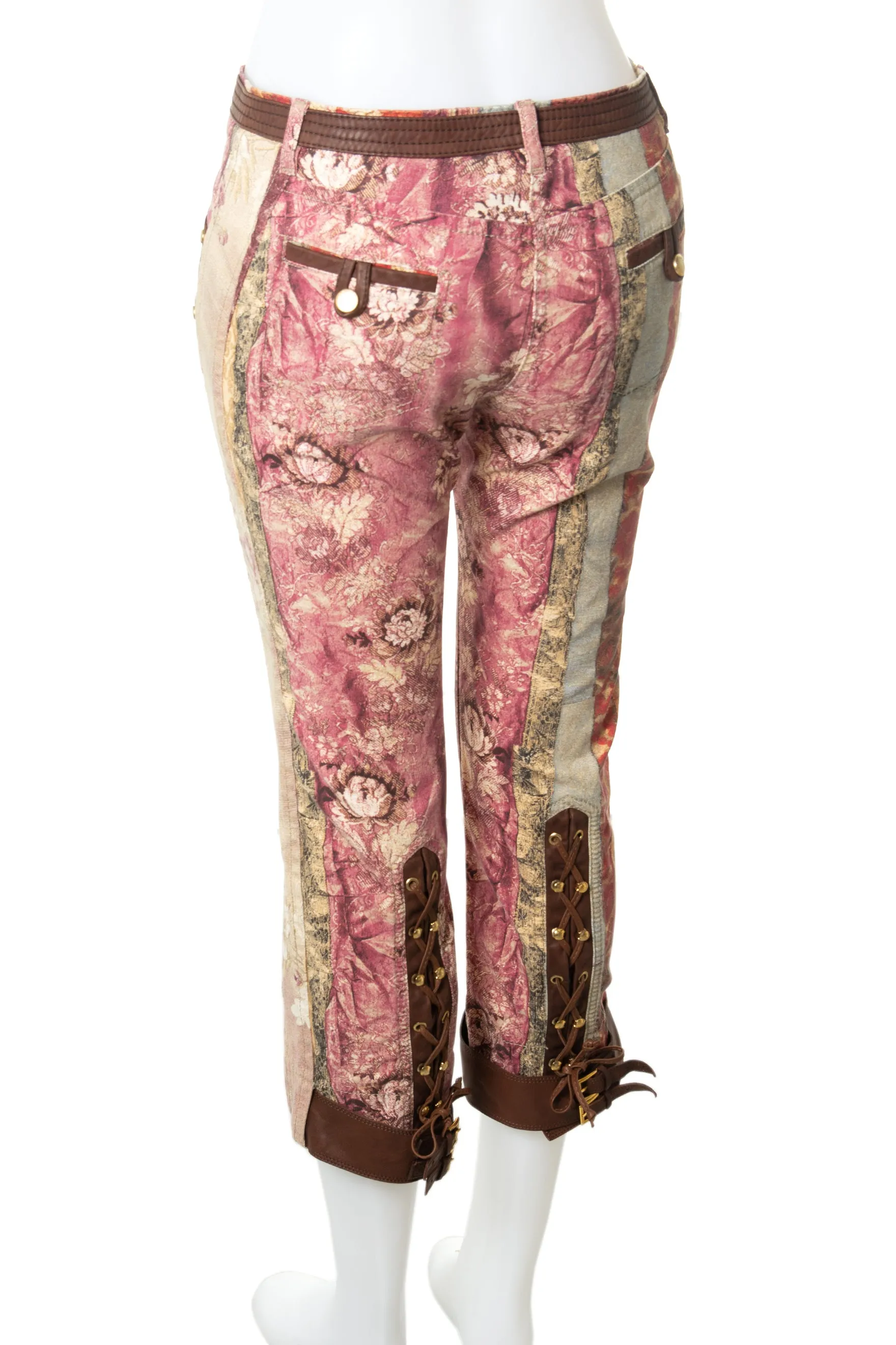 Leather Patchwork Pants