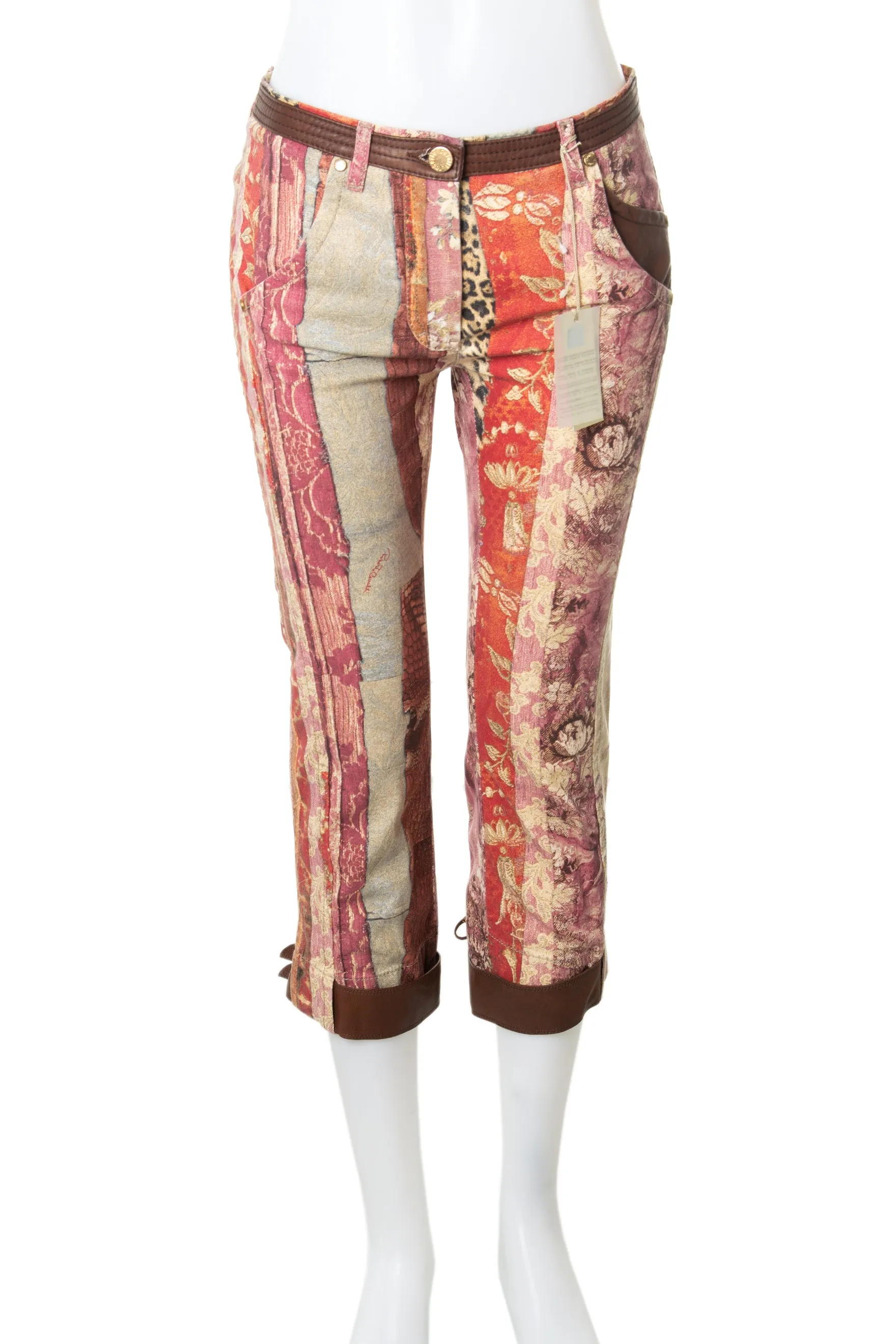 Leather Patchwork Pants