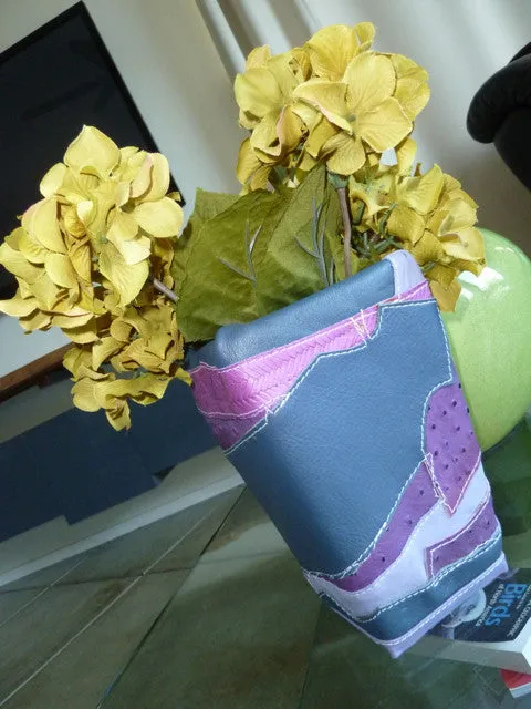 Leather Patchwork Vase