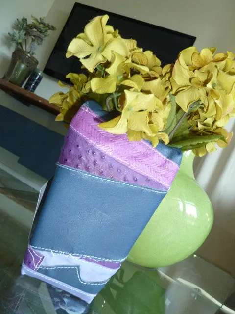 Leather Patchwork Vase