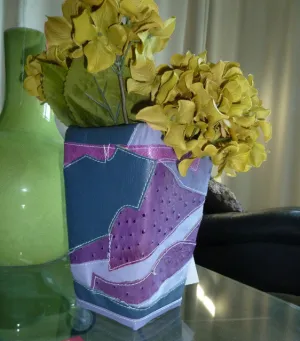 Leather Patchwork Vase