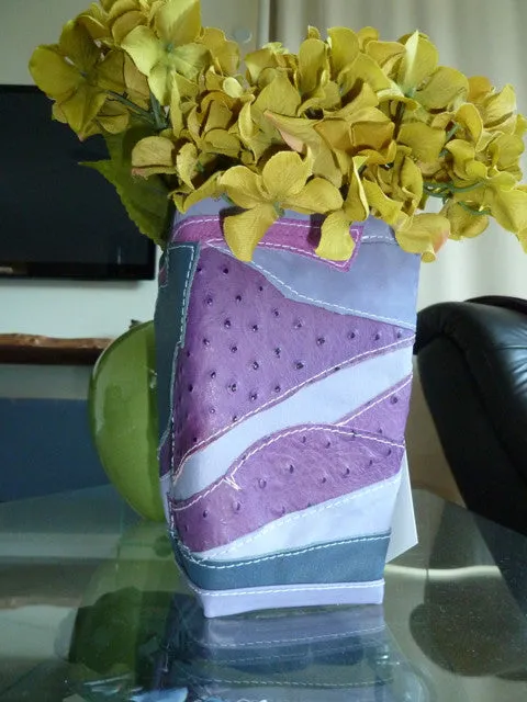 Leather Patchwork Vase