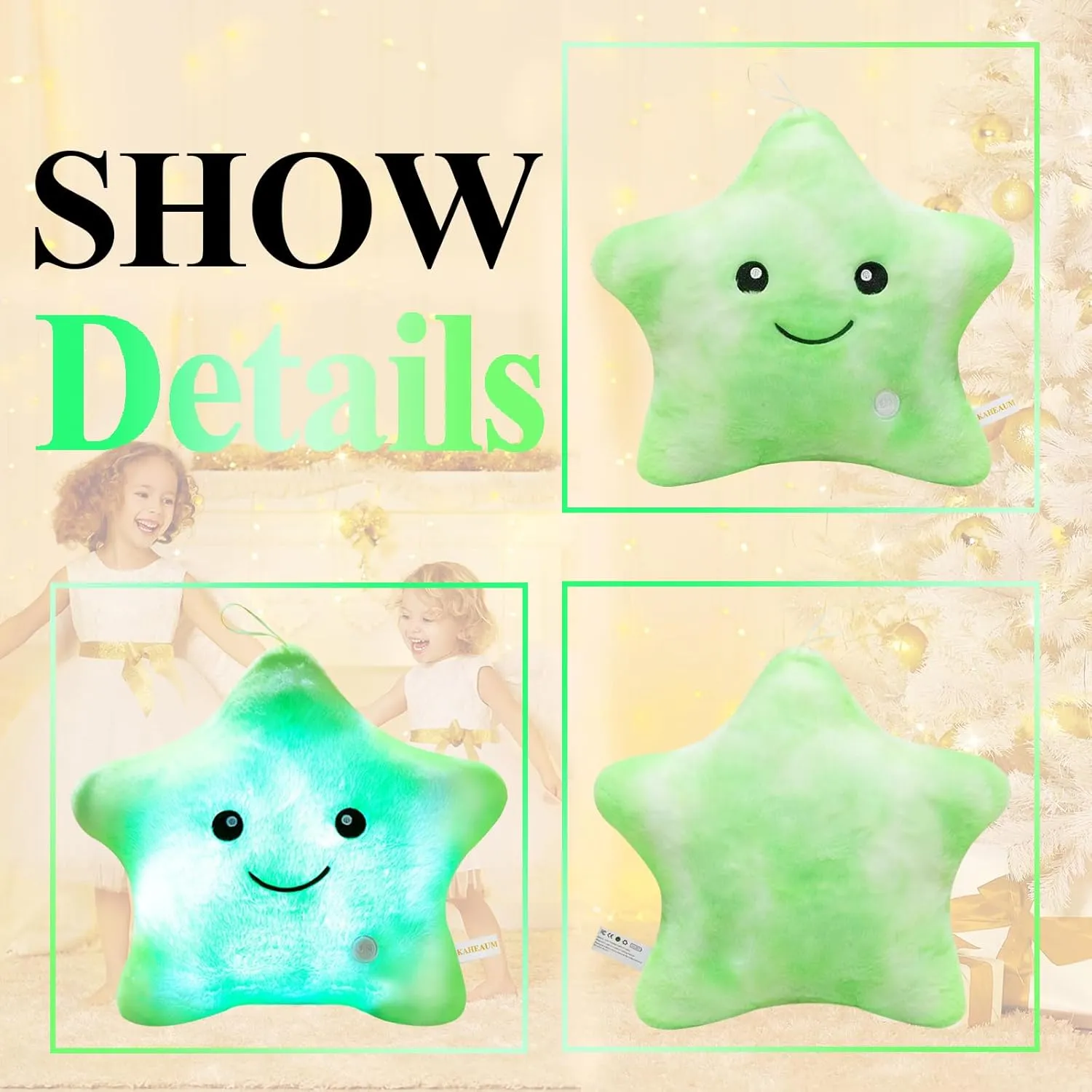LED Night Light UP Glow Star Pillow for Kids Throw Pillow Children Boy Girls Stuffed Animals,Cute Pillows Plushies Twinkle Twinkle Little Star Toys Plush Gifts for Birthday Christmas New Year
