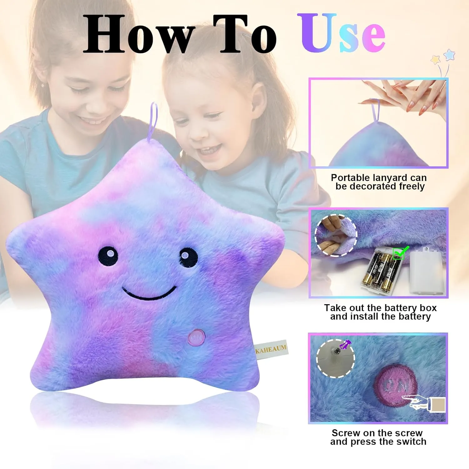 LED Night Light Up Star Pillows for Kids Pillows Girls Boys Childrens Daughter Girlfriend Plushie Birthday Christmas, Creative Glowing Stuffed Animal Toys Plush Pillows Colorful
