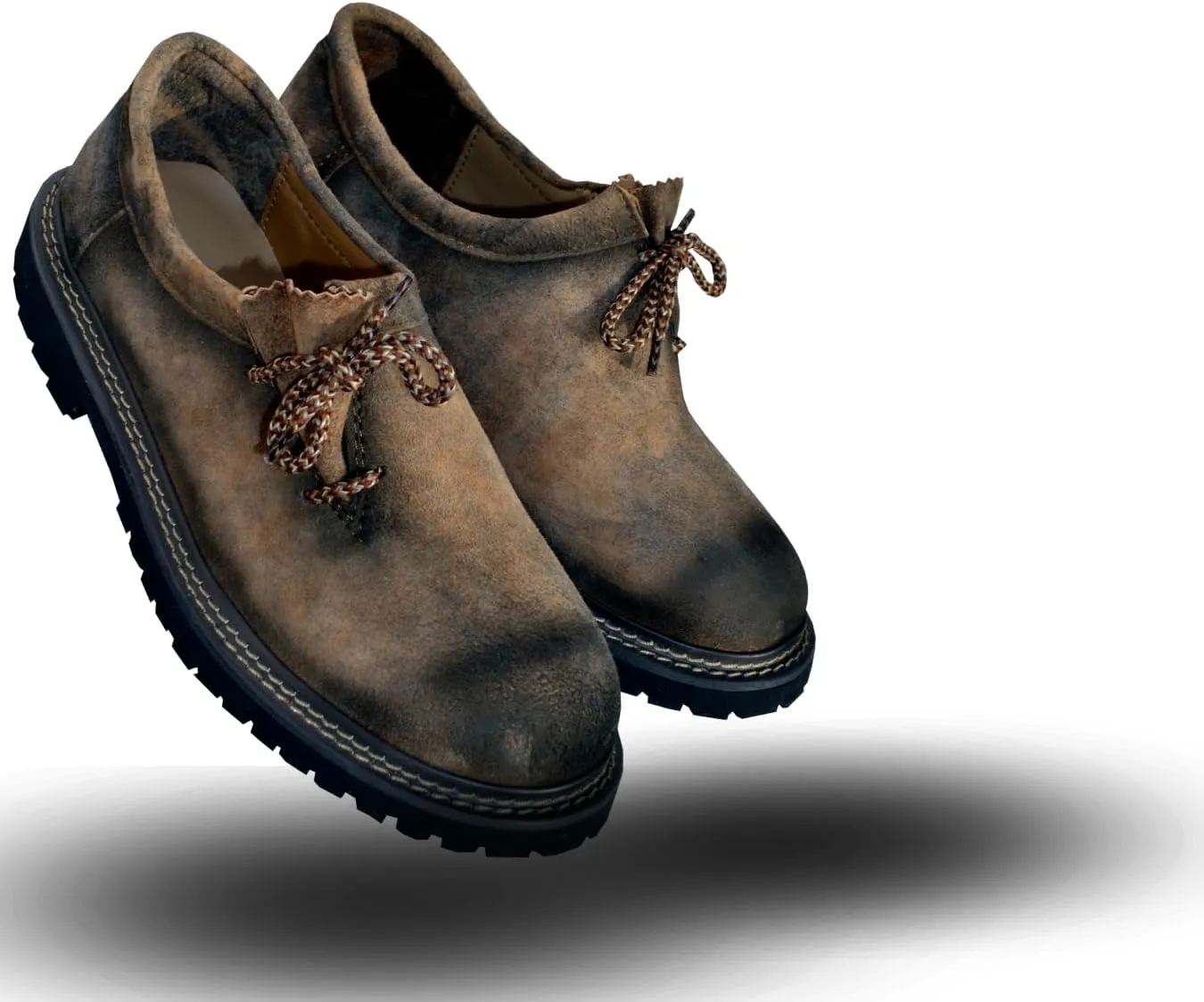 Lederhosen Men's Bavarian Authentic German Shoes for Outfit Trachten Real Leather Western Traditional Oktoberfest
