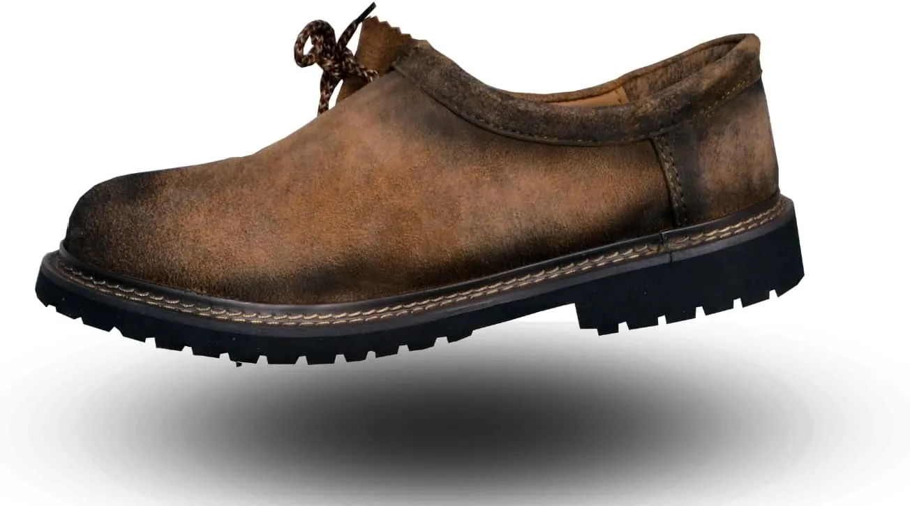 Lederhosen Men's Bavarian Authentic German Shoes for Outfit Trachten Real Leather Western Traditional Oktoberfest