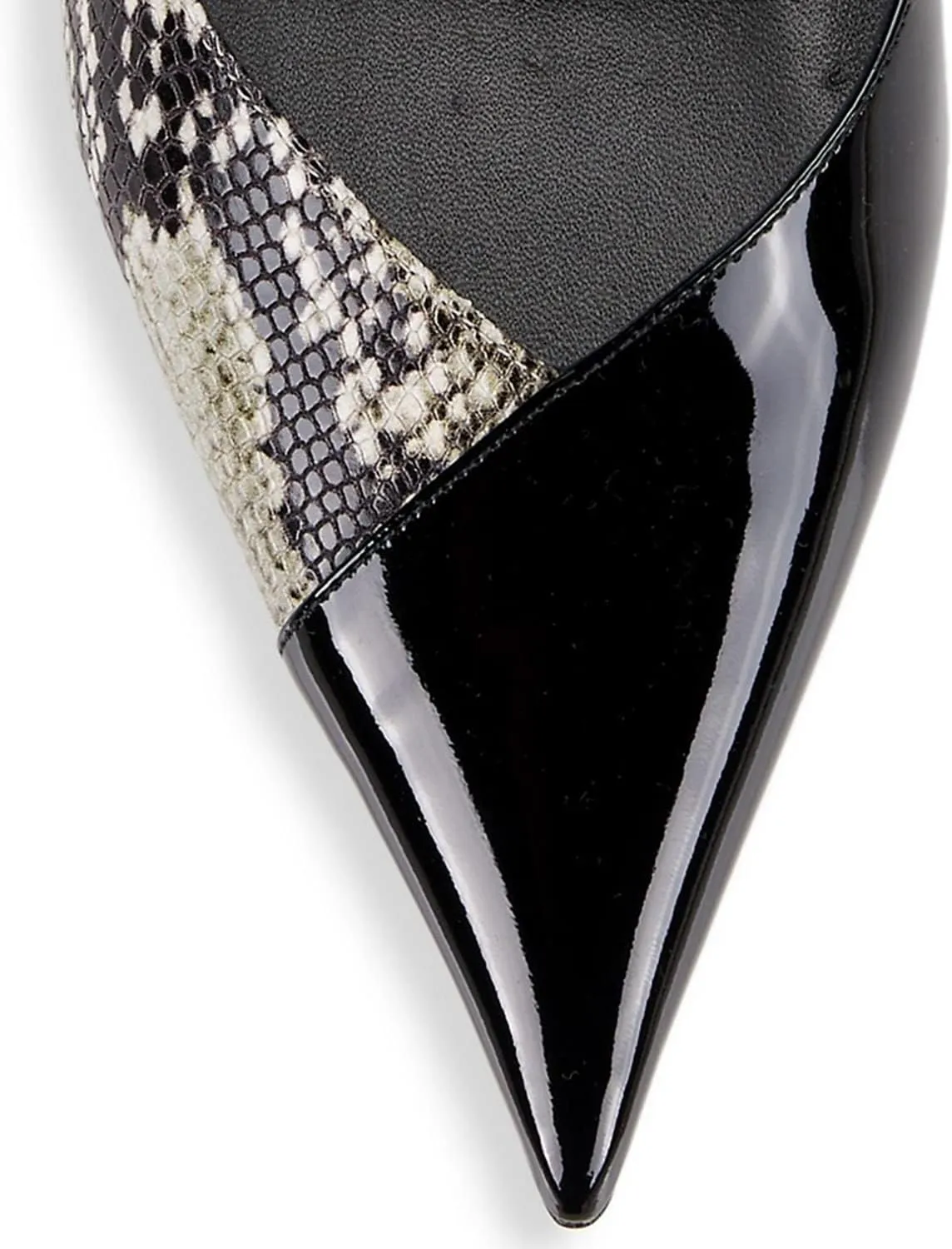 LEHOOR Women Snakeskin Stiletto High Heels Closed Pointed Toe Pumps Patchwork Cap Toe Slip on Stilettos Sandals 3 Inch Patent Sexy Thin High Heels Snake Print Party Dressy Wedding 4-11 M US