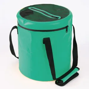 LEIYAN Collapsible Fishing Bucket with Lid,Folding Water Storage Container Water Bucket Portable Wash Basin for Outdoor Travelling Camping Fishing Gardening Car Washing (Color : Bronze, Size : 16L)