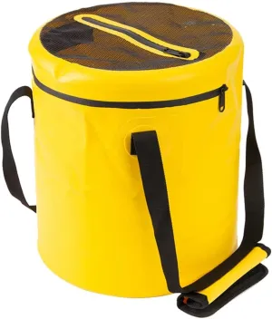 LEIYAN Collapsible Fishing Bucket with Lid,Folding Water Storage Container Water Bucket Portable Wash Basin for Outdoor Travelling Camping Fishing Gardening Car Washing (Color : Yellow, Size : 16L)