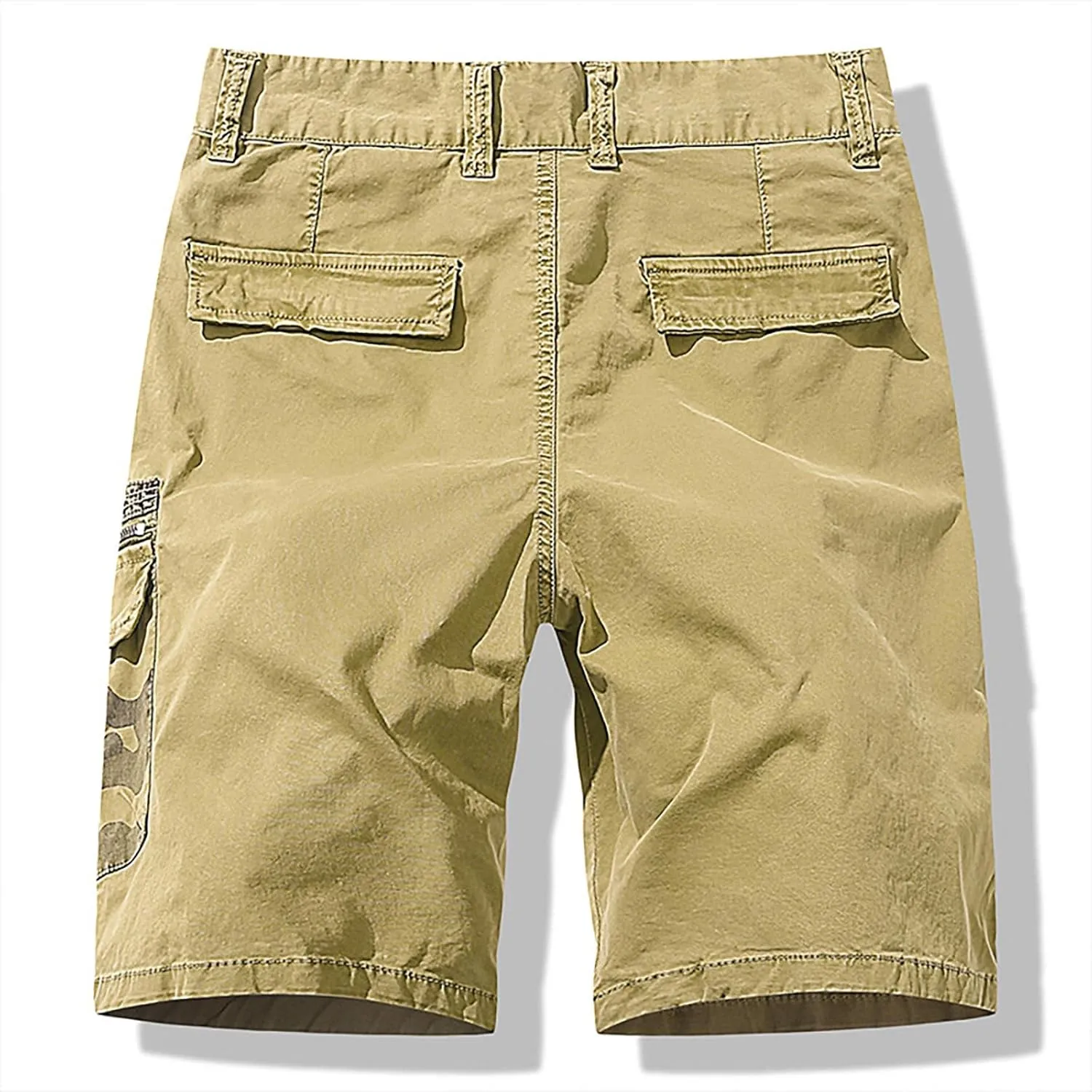 Light Weight Big & Tall Cargo Relaxed Fit Shorts for Men 2023 Buckle Zipper Multi Pockets Linen Shorts Outdoor