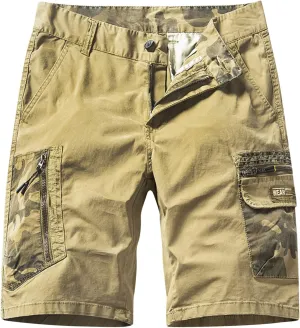 Light Weight Big & Tall Cargo Relaxed Fit Shorts for Men 2023 Buckle Zipper Multi Pockets Linen Shorts Outdoor