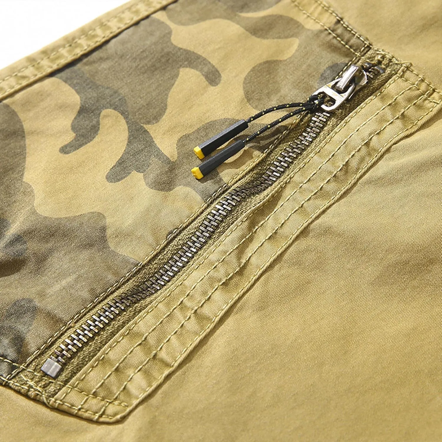 Light Weight Big & Tall Cargo Relaxed Fit Shorts for Men 2023 Buckle Zipper Multi Pockets Linen Shorts Outdoor