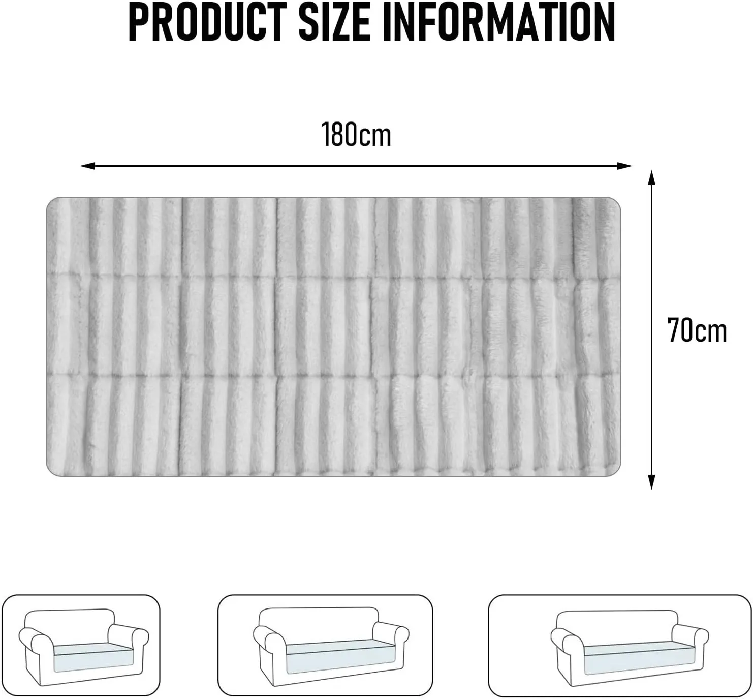 LiveGo Fuzzy Couch Covers for Pets, Couch Protector for Dogs Garden Chic Cotton Protective Couch Cover, Pet Mat Bed Couch Cover (Milky White, 70x180 cm/27.6x70.9 in)