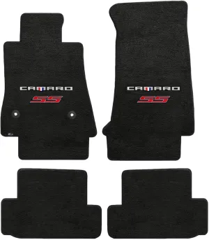 Lloyd Mats VELOURTEX Floor Mats for CAMARO 2016-ON 4PC Mats EBONY VELOURTEX CAMARO   SS RED DOUBLE LOGO