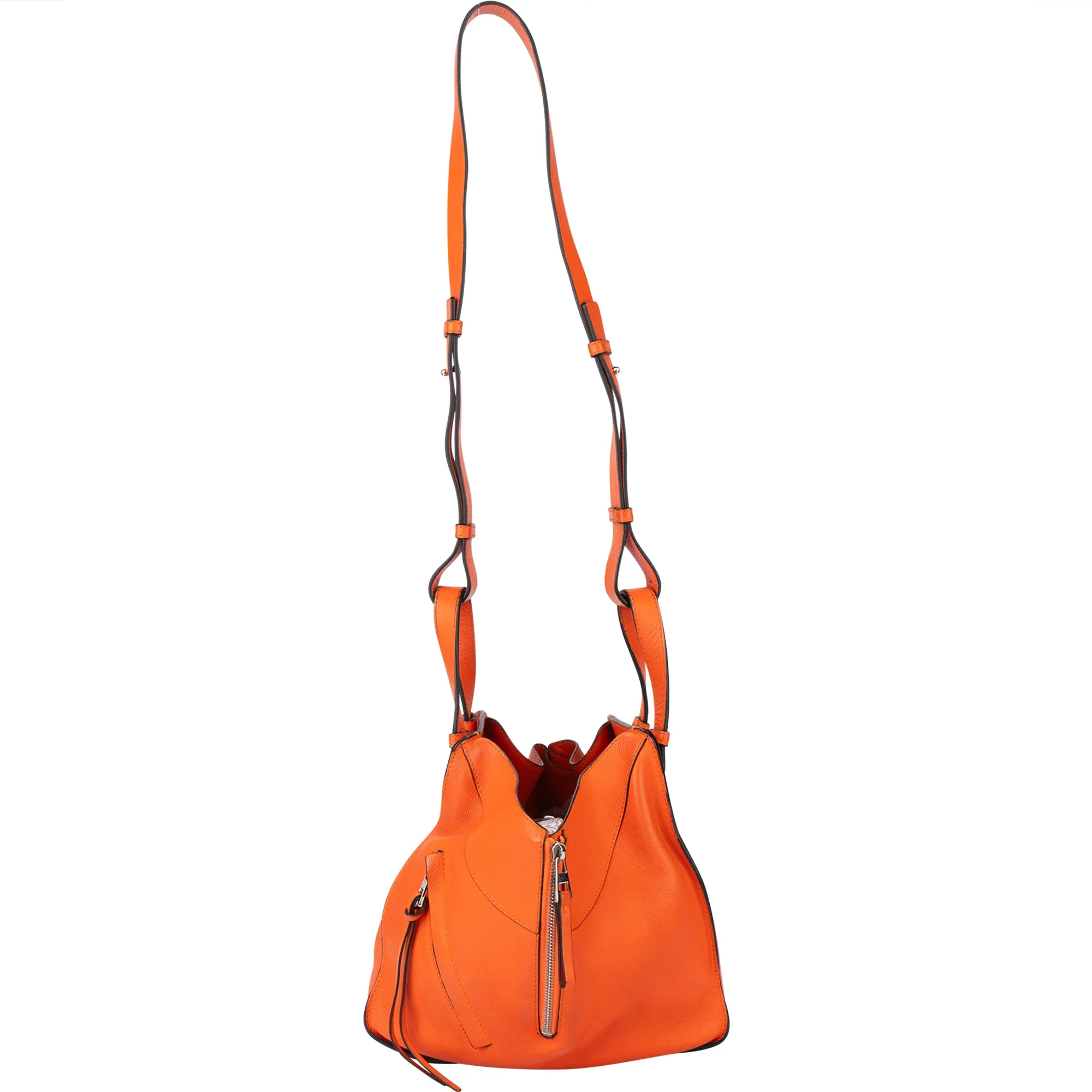 Loewe Orange Leather Hammock Crossbody Bag
