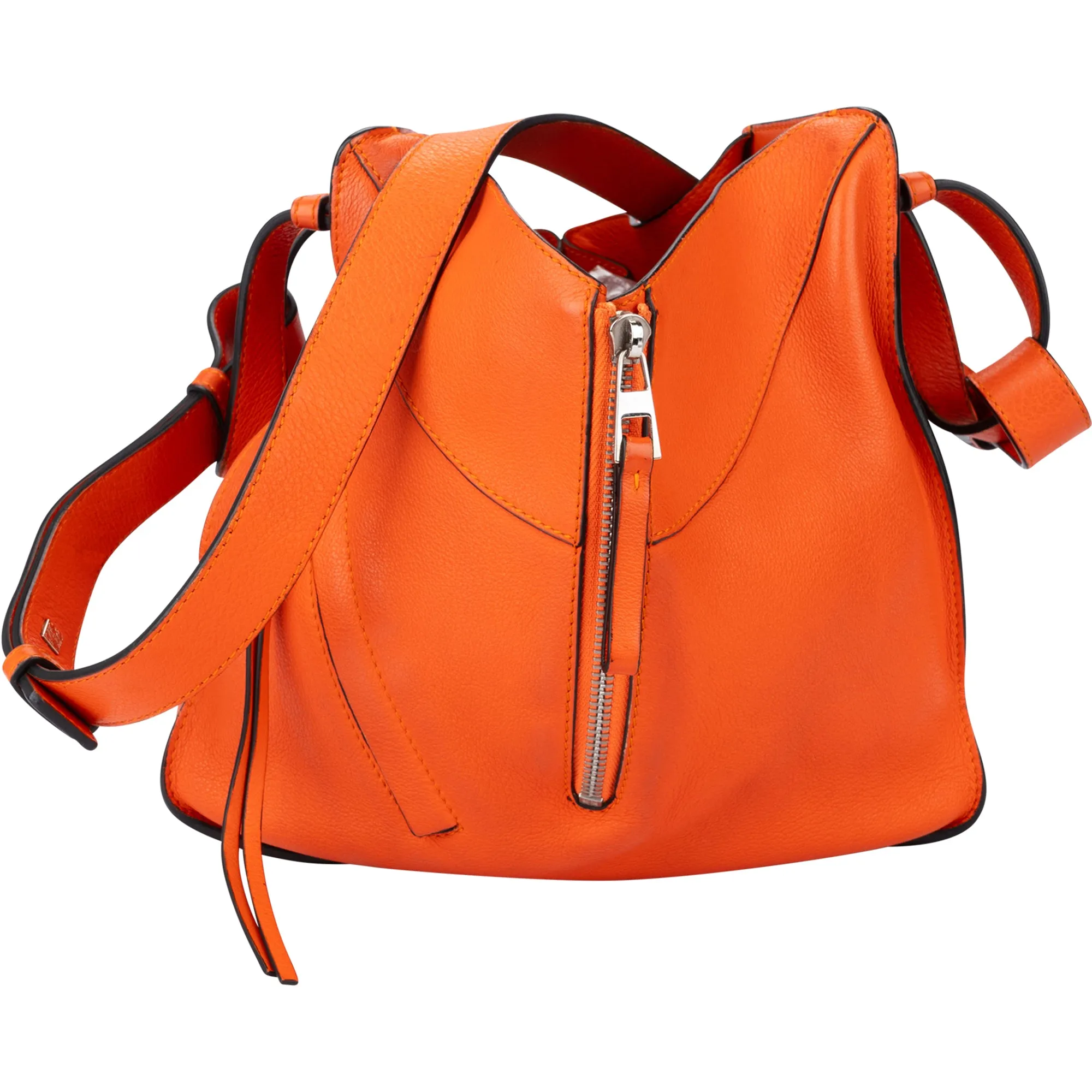 Loewe Orange Leather Hammock Crossbody Bag