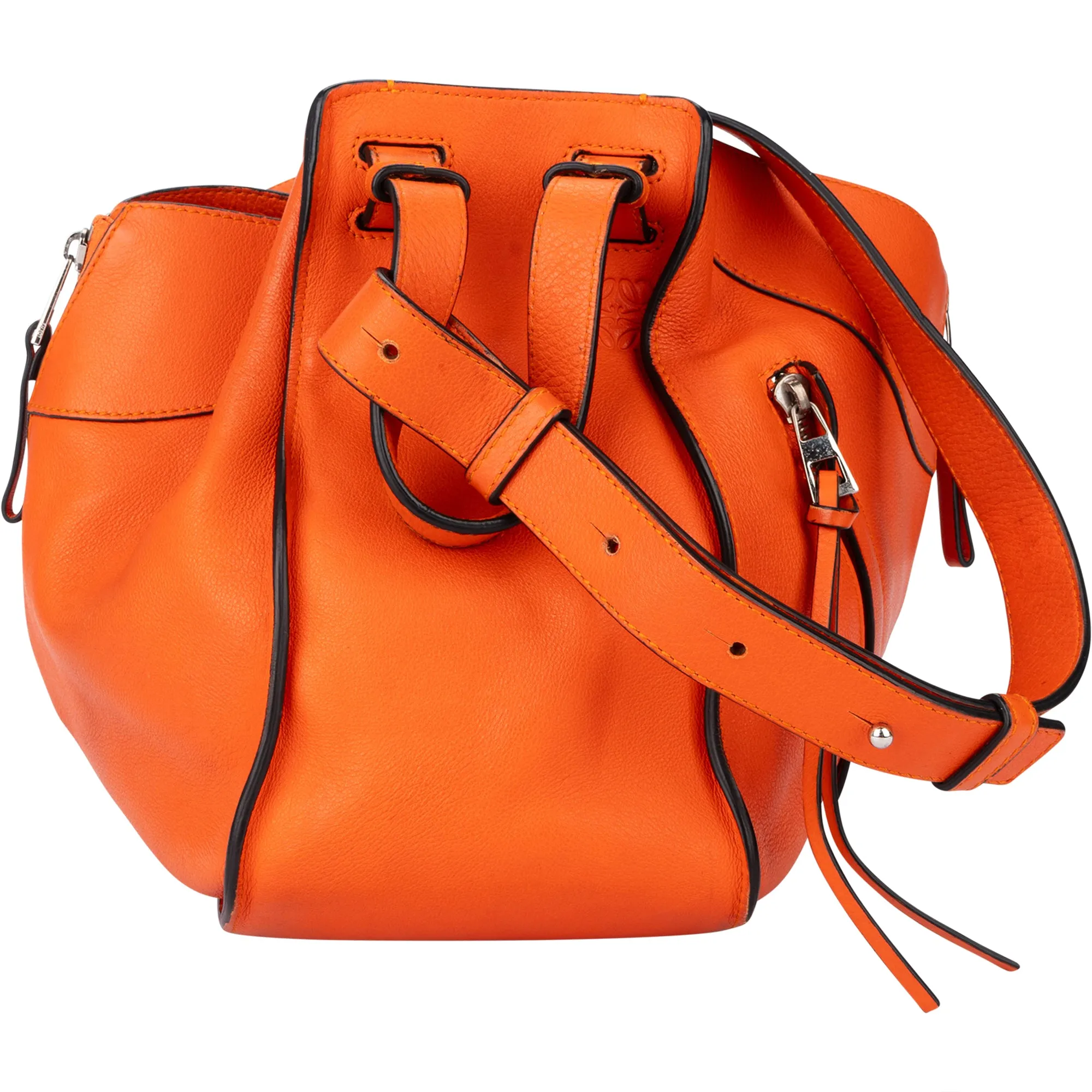 Loewe Orange Leather Hammock Crossbody Bag