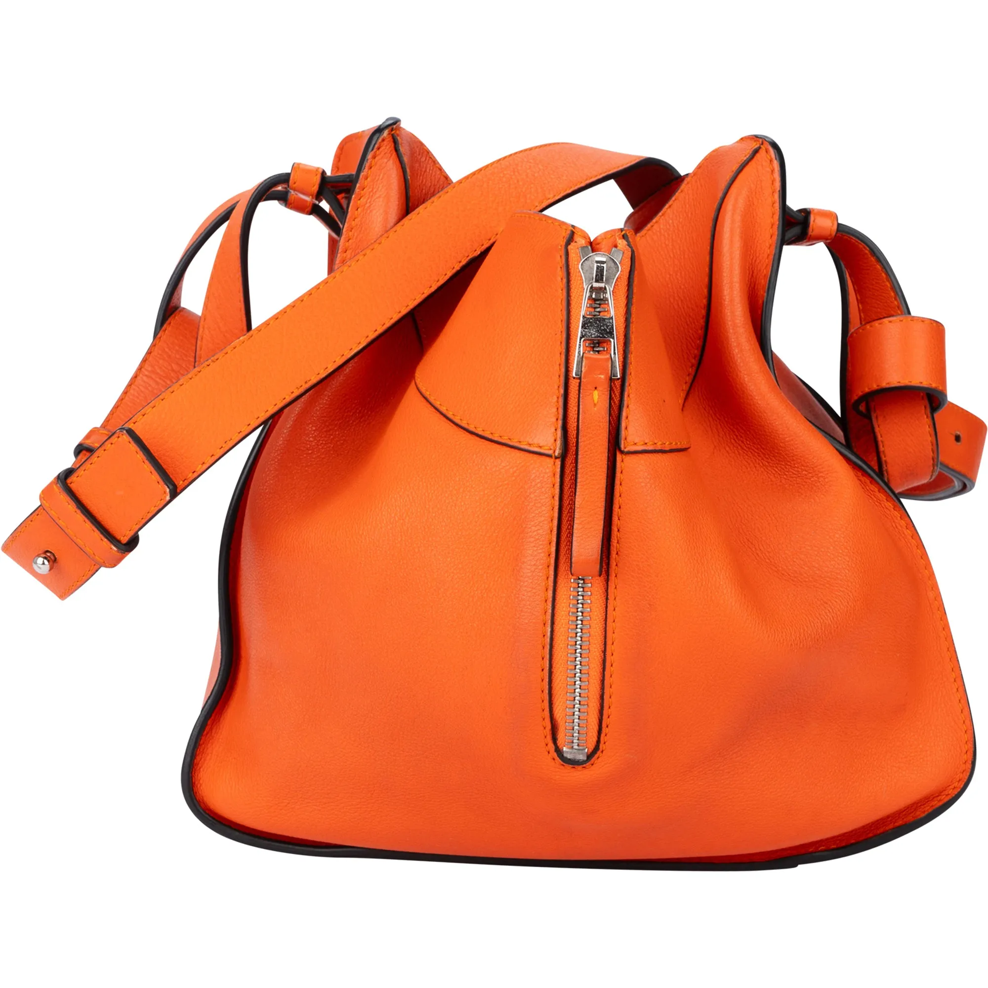 Loewe Orange Leather Hammock Crossbody Bag