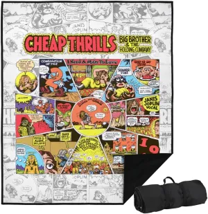 LOGOVISION Big Brother and The Holding Company Picnic Outdoor Blanket, 50"x60" Cheap Thrills, Foldable Blanket for Picnic, Beach, Camping, Park, Tailgate