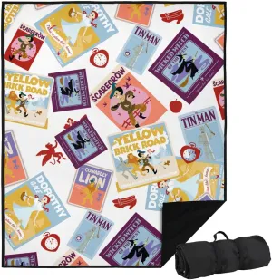 LOGOVISION The Wizard of Oz Picnic Outdoor Blanket, 50"x60" All Over Character Print 1, Foldable Blanket for Picnic, Beach, Camping, Park, Tailgate