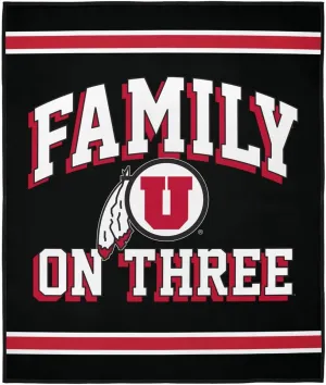 LOGOVISION University of Utah Blanket, 50"x60" Family On Three Picnic Outdoor Foldable Blanket for Picnic, Beach, Camping, Park, Tailgate