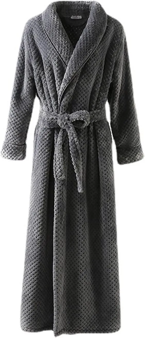 Long Flannel Robe Big Fluffy Bathrobe Women Womens Cotton Bathrobe Short Fuzzy Robe with Hood