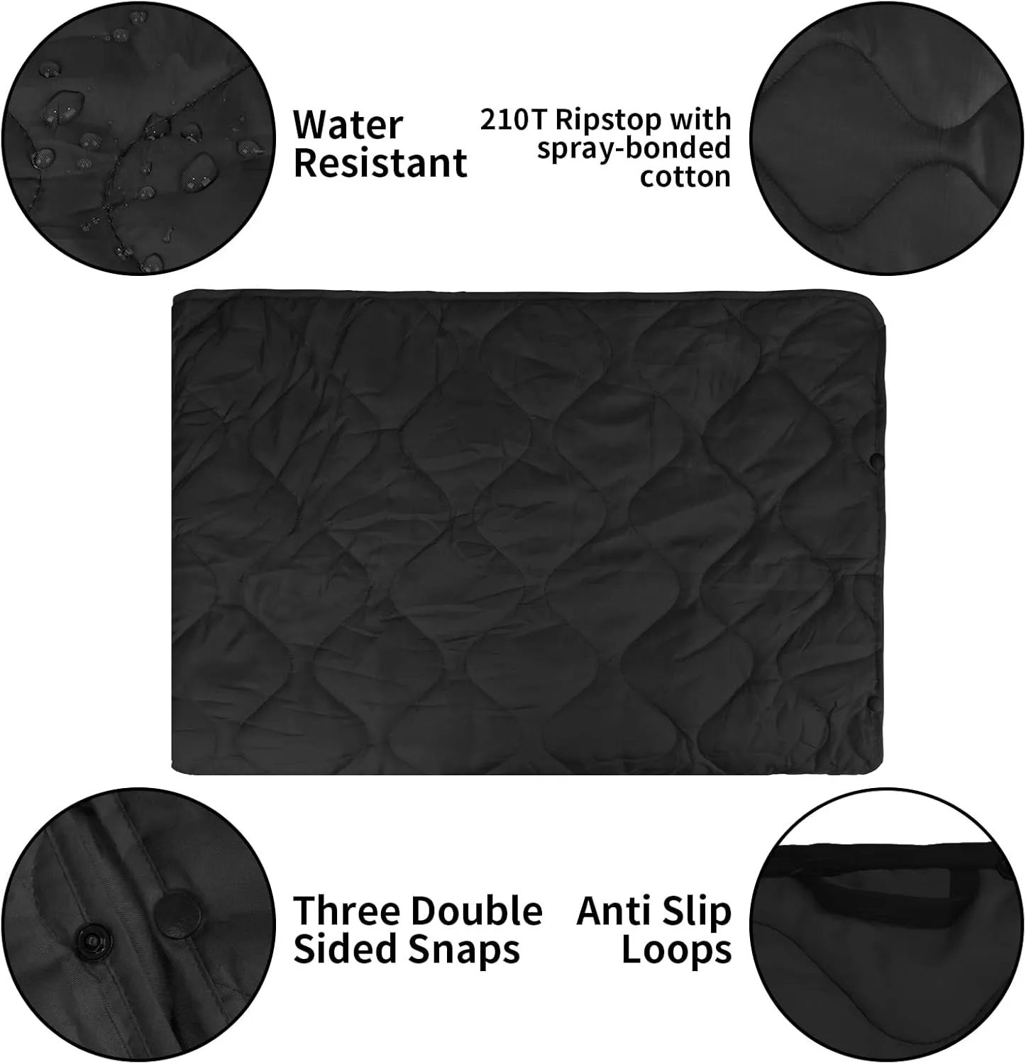 LOOGU Camo Blanket Waterproof Insulation Poncho Liner for Outdoor Camping, Hiking, Hunting, Survival, Backpacking, Picnicking
