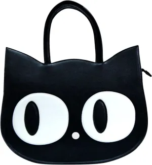 Lost Queen Women's Heart of Gold Handbag Cartoon Cat Eyes Ladies Purse 15" Bag