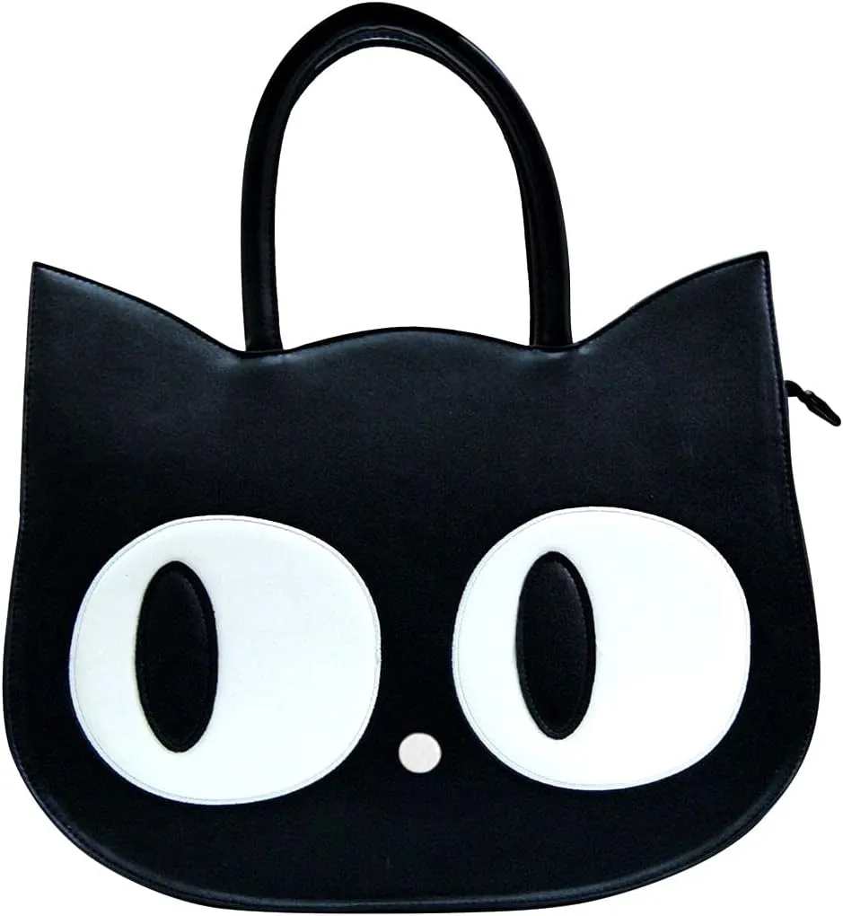 Lost Queen Women's Heart of Gold Handbag Cartoon Cat Eyes Ladies Purse 15" Bag