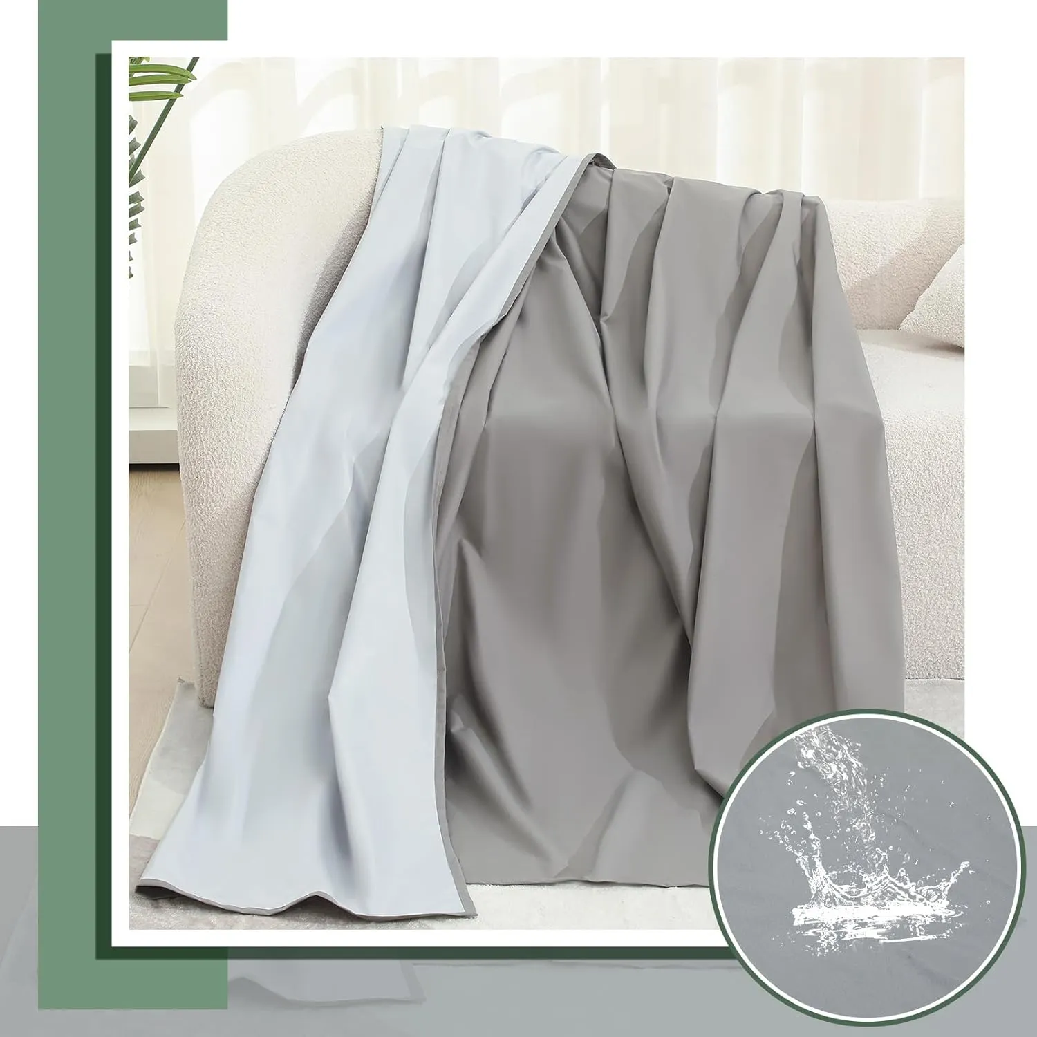 Love Gray Waterproof Intimacy Blanket with Storage Bag for Bed, Polyester Splash Queen Size 78'' x 82'' Lightweight Blanket Wedding Gift, Mattress Protector