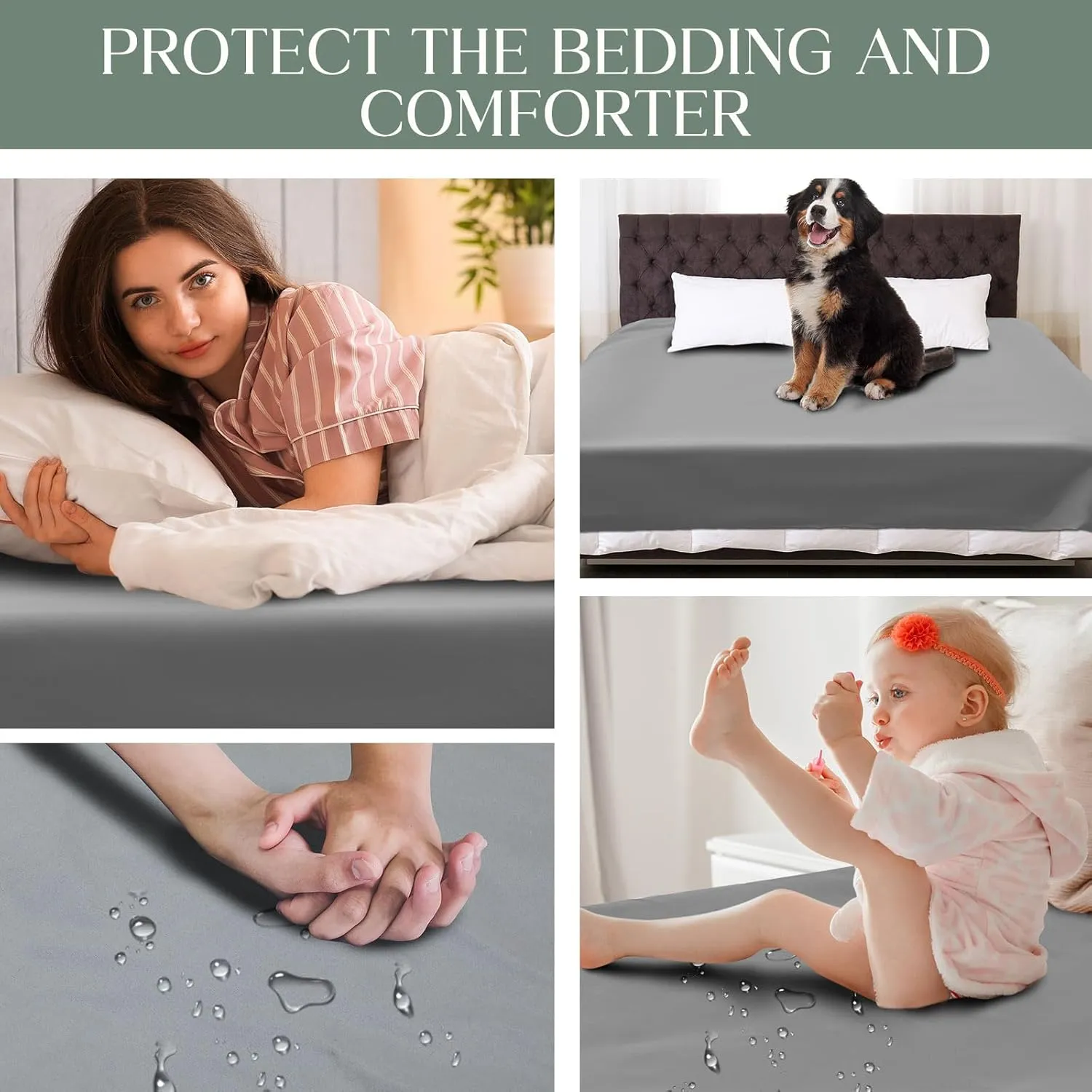 Love Gray Waterproof Intimacy Blanket with Storage Bag for Bed, Polyester Splash Queen Size 78'' x 82'' Lightweight Blanket Wedding Gift, Mattress Protector
