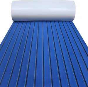 LUBEMIDA EVA Foam Boat Flooring Sheet Marine Faux Teak Decking Carpet for Yacht Floor,94.5"x35.4" Adhesive and Bevelled Edge