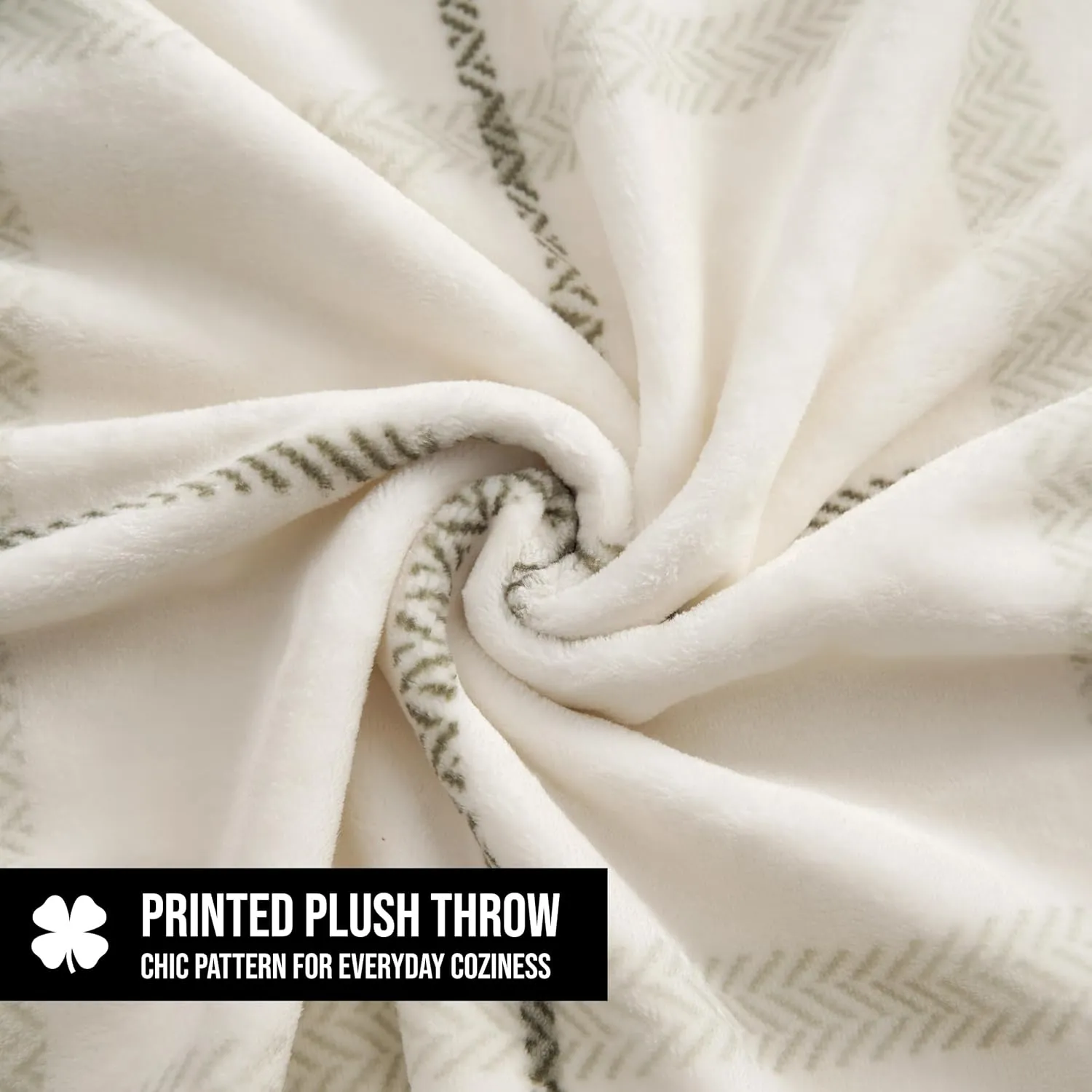 Lucky Brand Palmdale White with Sage Green Plaid 50"X70" Cozy Plush Blanket - Premium Microfiber Throw for Luxurious Comfort
