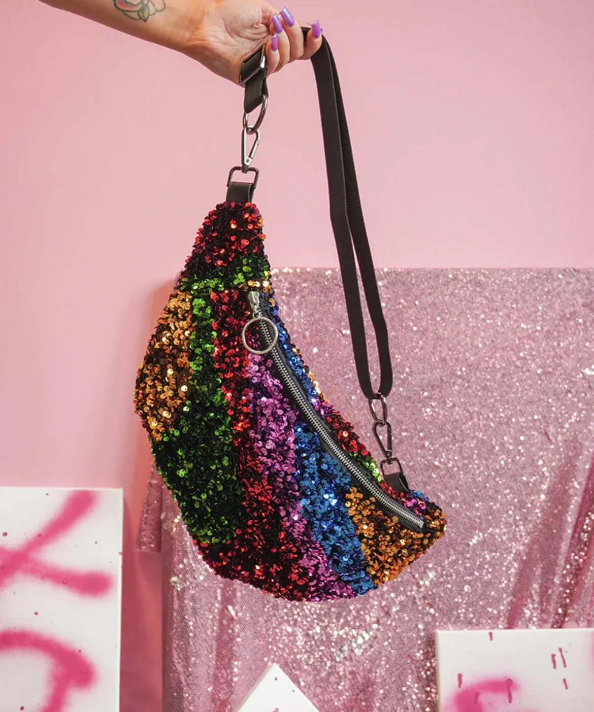 Luxury Sequin Oversize Cross Body Bag