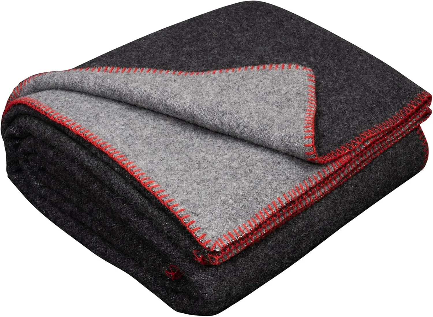 LYHome Merino Wool Blanket - Outdoor Camping and Hiking Throw, Extra Warm Army Military & Hunting Blankets for Cold Weather, Warmest Plaid Sheep Wool (59 x 84 in | Gray - Anthracite Double-Sided)