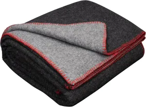 LYHome Merino Wool Blanket - Outdoor Camping and Hiking Throw, Extra Warm Army Military & Hunting Blankets for Cold Weather, Warmest Plaid Sheep Wool (59 x 84 in | Gray - Anthracite Double-Sided)