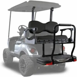 MADJAX Genesis 300 Aluminum Golf Cart Rear Flip Seat Kit Compatible with Yamaha Drive2 | Fits 2017-Up Models