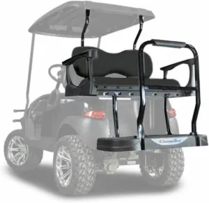 MADJAX Genesis 300 Rear Seat Kit for Club Car Precedent (04-21) / Onward (17-Up) / Tempo (18-Up) Golf Cart (Deluxe Cushions, Black)