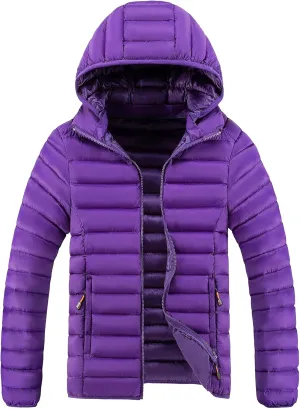 Maiyifu-GJ Men's Hooded Warm Winter Jackets Waterproof Snow Ski Full Zipper Coats Puffer Outwears With Removable Hood
