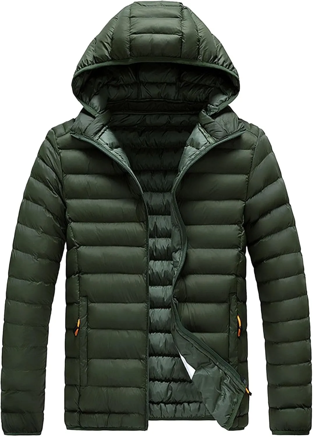 Maiyifu-GJ Men's Hooded Warm Winter Jackets Waterproof Snow Ski Full Zipper Coats Puffer Outwears With Removable Hood