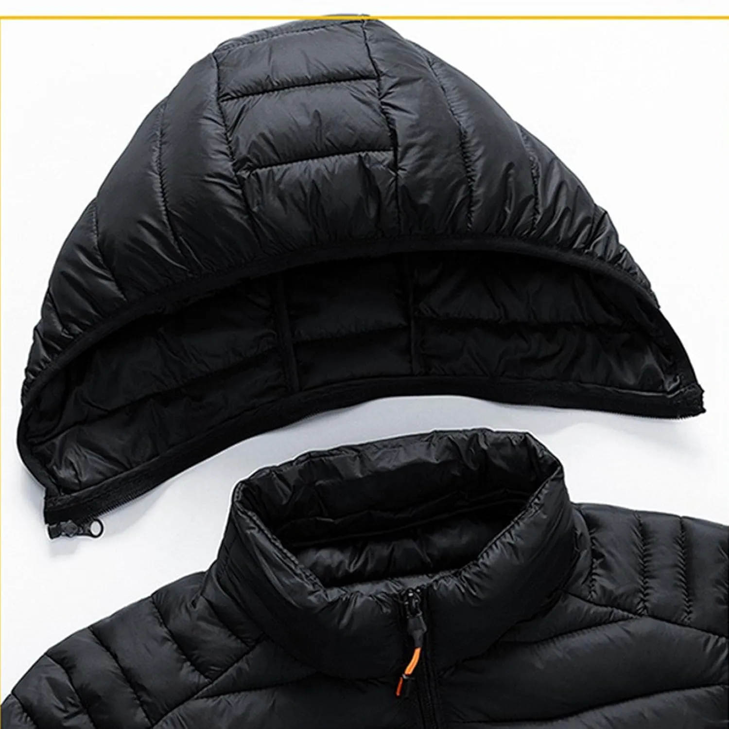 Maiyifu-GJ Men's Hooded Warm Winter Jackets Waterproof Snow Ski Full Zipper Coats Puffer Outwears With Removable Hood