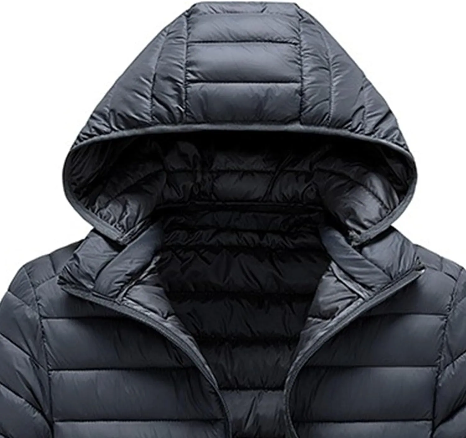 Maiyifu-GJ Men's Hooded Warm Winter Jackets Waterproof Snow Ski Full Zipper Coats Puffer Outwears With Removable Hood