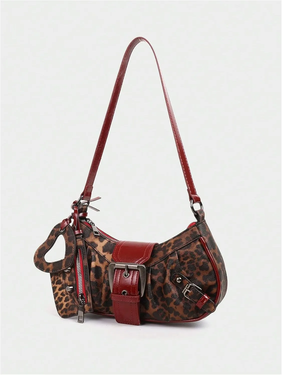 MakeMeChic Women's PU Leather Top Handle Buckle Shoulder Bag PU Leather Retro Vintage Mini Handbags