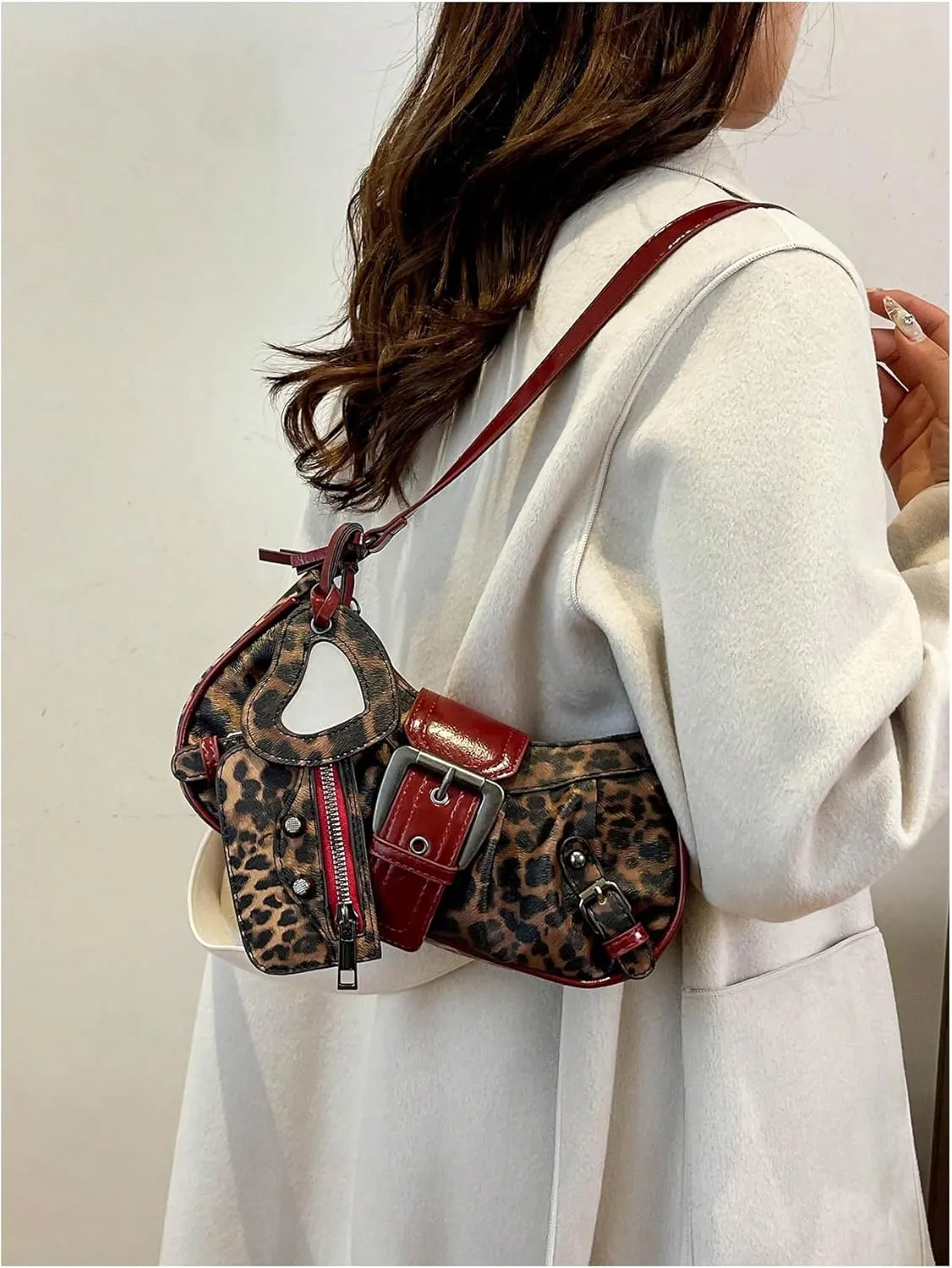 MakeMeChic Women's PU Leather Top Handle Buckle Shoulder Bag PU Leather Retro Vintage Mini Handbags