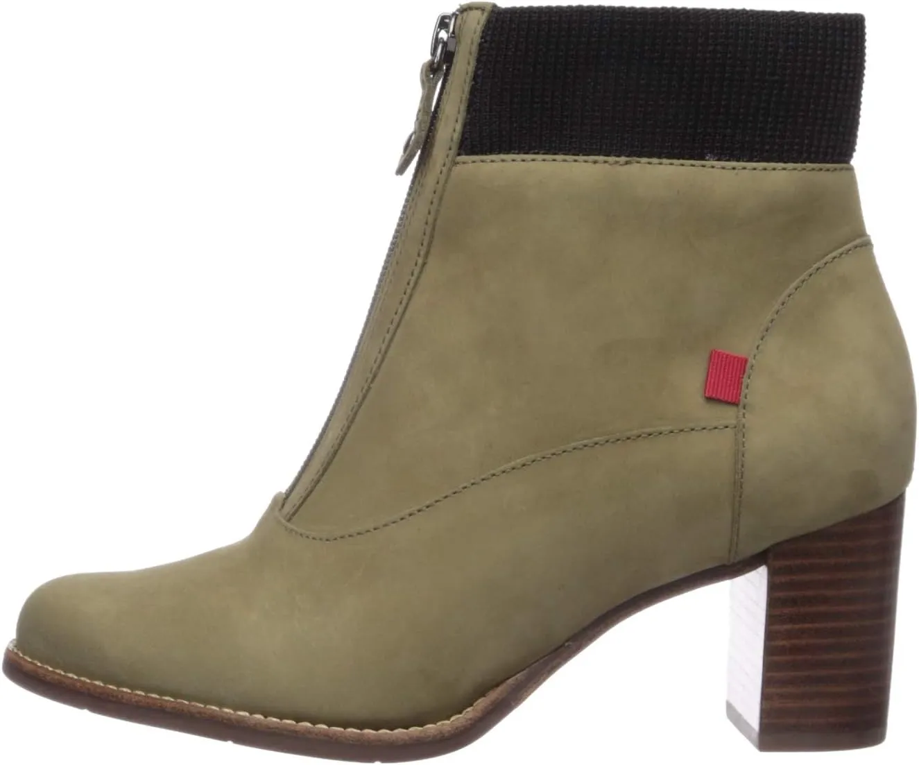 Marc Joseph New York Women's Leather Luxury Ankle Boot with Elastic Detail