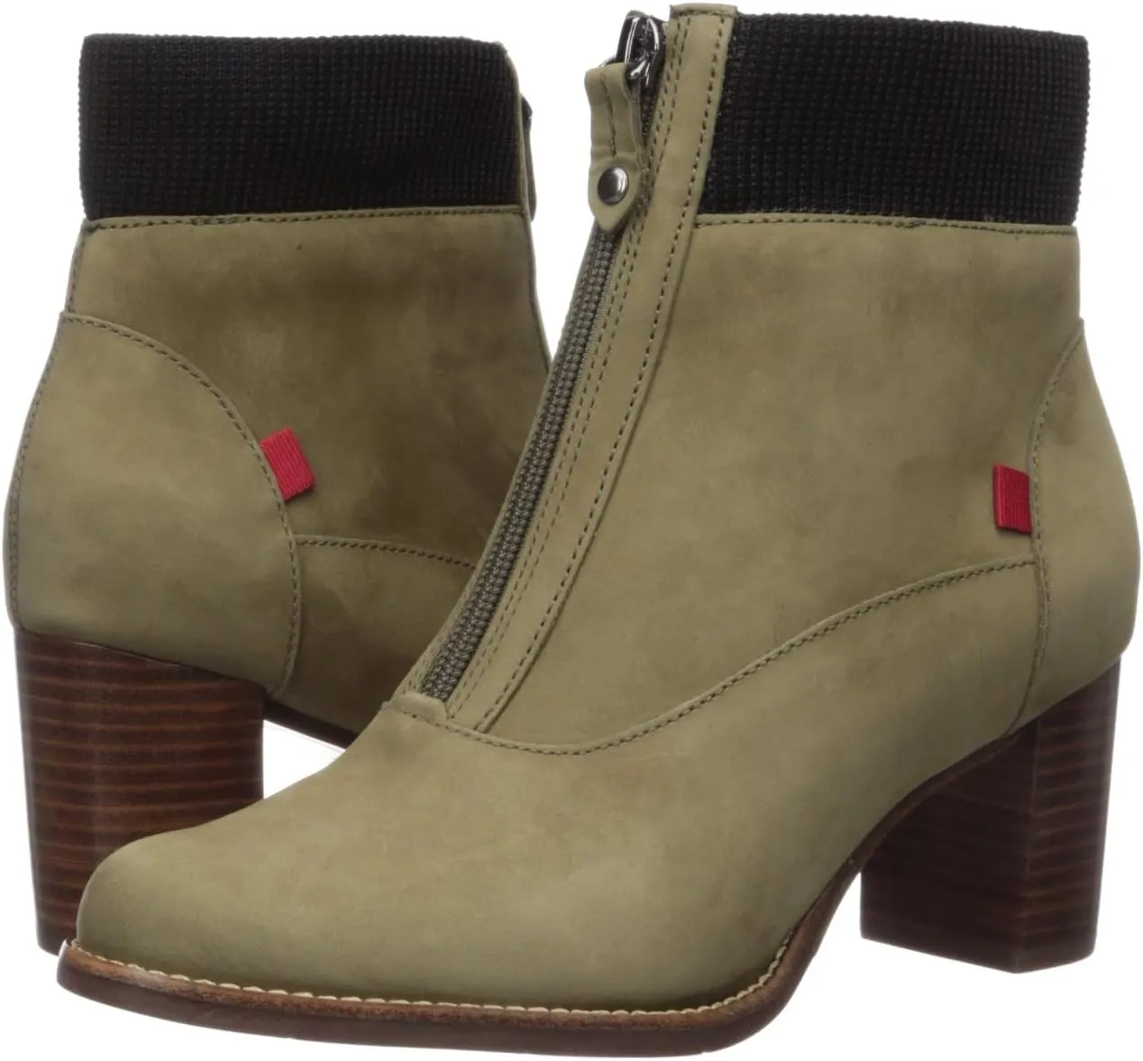 Marc Joseph New York Women's Leather Luxury Ankle Boot with Elastic Detail