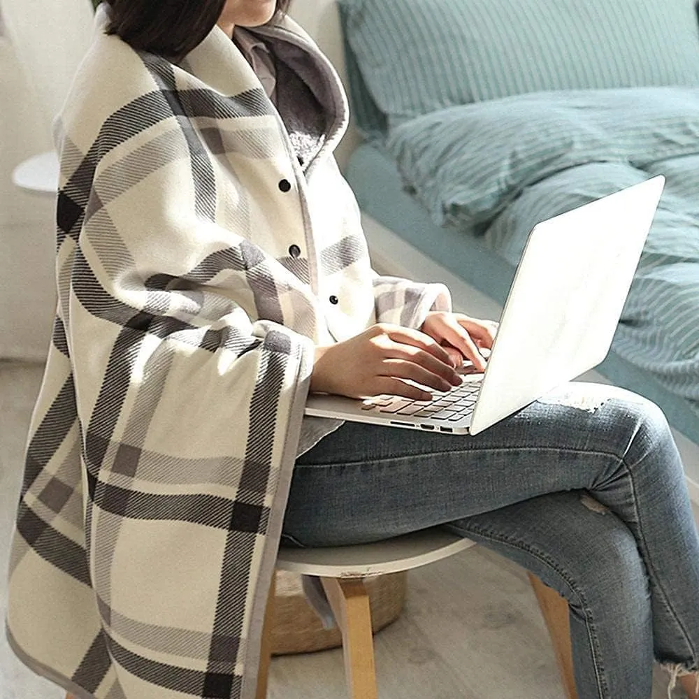 Massage-AED Wheelchair Cozy, Wheelchair Blanket, Plaid Shawl Scarf Multifunction Shawl Shoulder Warm Home Office Bedroom Car Trip Subway Plane for Women Lady Winter Use(C)